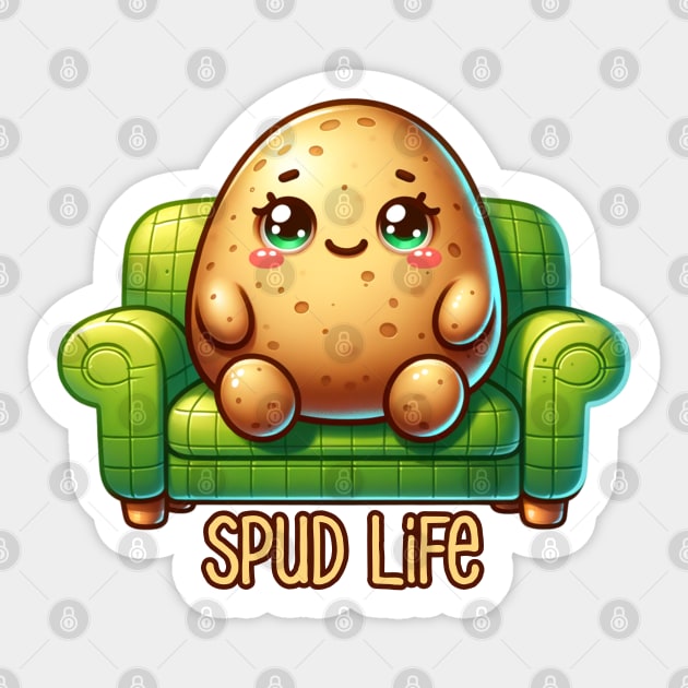Spud Life, Couch Potato Sticker by HolidayBug